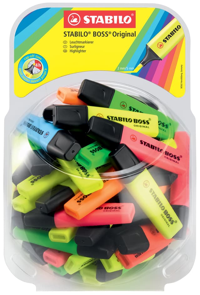 Stabilo Textmarker Boss Original, 60er Bonbonglas