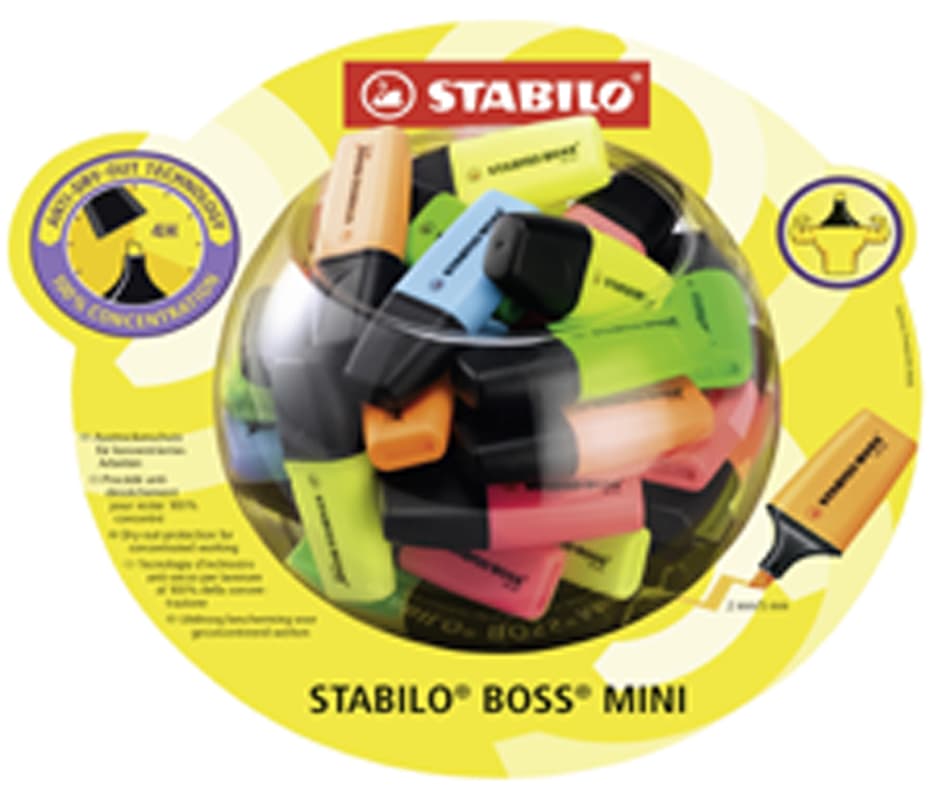 Stabilo Textmarker Boss Mini, 50er Bobonglas