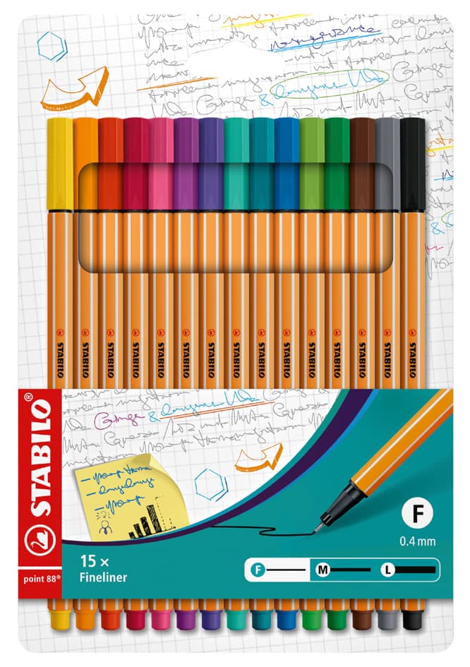 Stabilo Fineliner Point 88, 15er Kartonetui