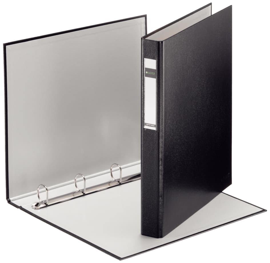 Leitz Ringbuch Standard, Din A4 Überbreite, Schwarz,4 D-Ring
