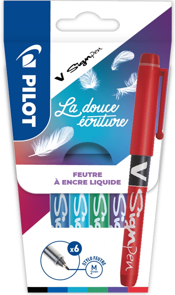 Pilot Faserschreiber V Sign Pen, 6er Etui