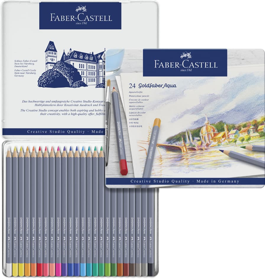 Faber-Castell Aquarellstifte Goldfaber, 24er Metalletui