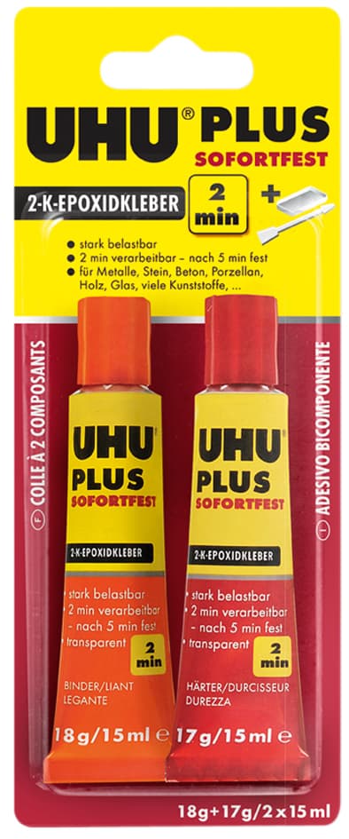 Uhu 2-Komponenten-Klebstoff Plus Sofortfest, 35 G In Tube