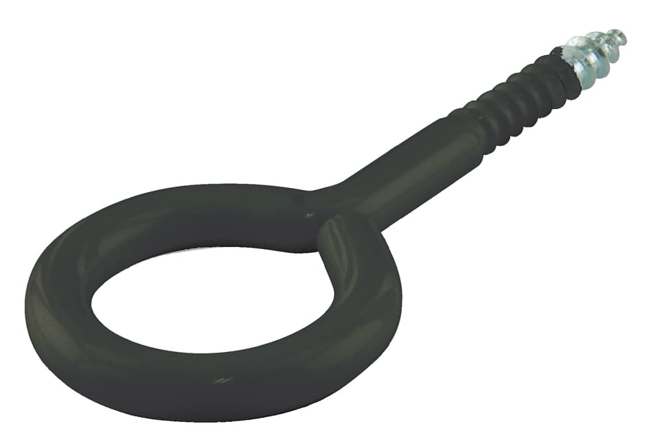 Suki. Ringschraube, 30 X 12 X 3,8 Mm, Schwarz, Holzgewinde