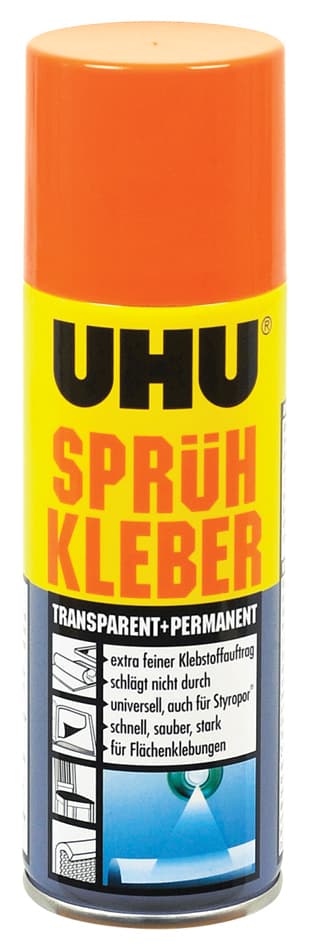Uhu Sprühkleber, Permanent, Transparent, 200 Ml