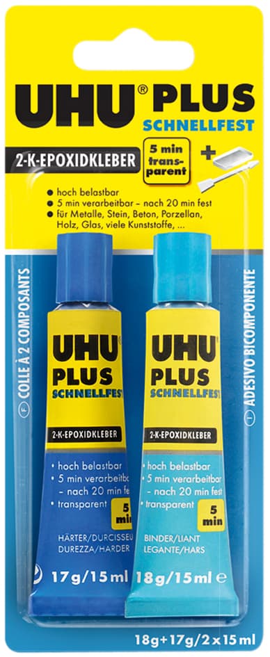 Uhu 2-Komponenten-Klebstoff Plus Schnellfest, 35 G In Tube