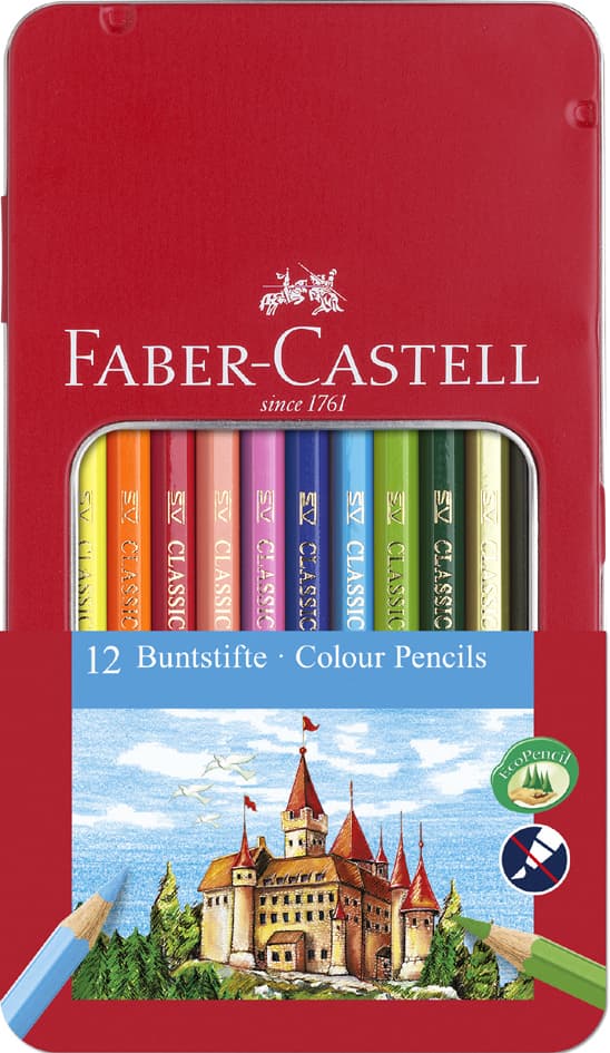 Faber-Castell Hexagonal-Buntstifte Castle, 12er Metalletui