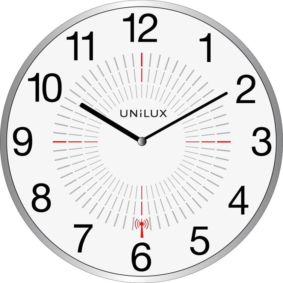 Unilux Wanduhr/Funkuhr , Outdoor, , Durchm.: 355 Mm, Silber