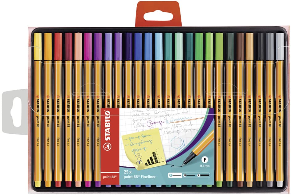Stabilo Fineliner Point 88, 25er Kunststoffetui