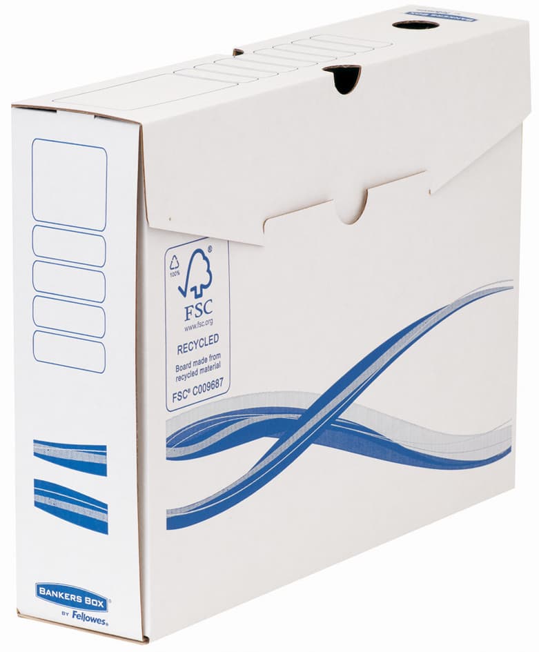 Fellowes Bankers Box Basic Archiv-Schachtel, Blau, (B)100 Mm