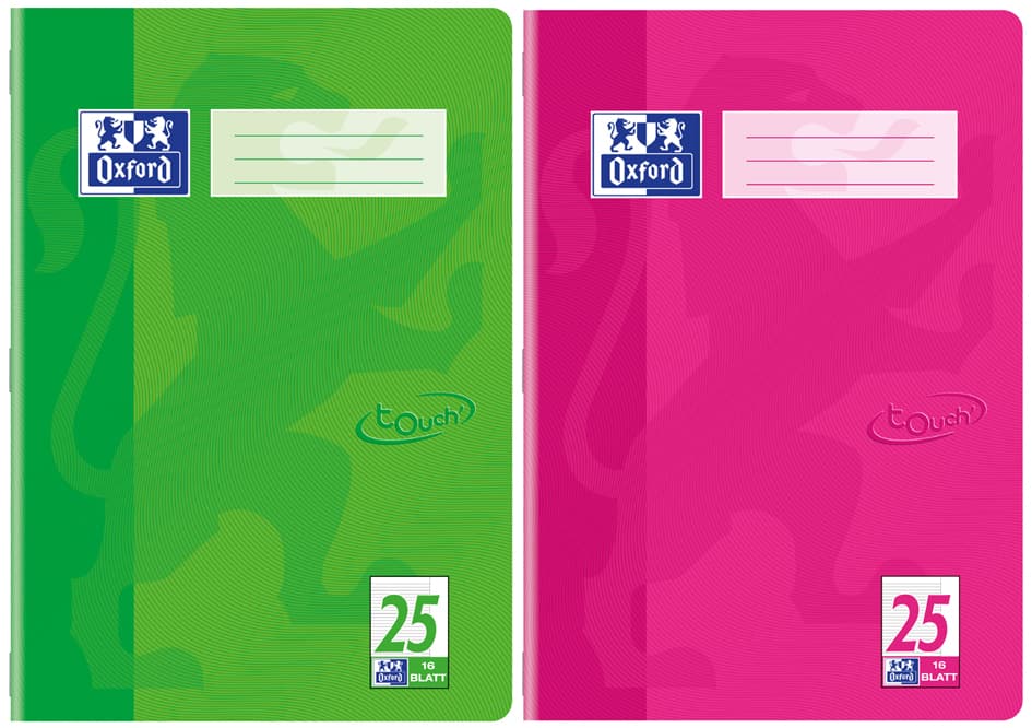 Oxford Schulheft , Touch, , Din A4, Lineatur 27, Aqua