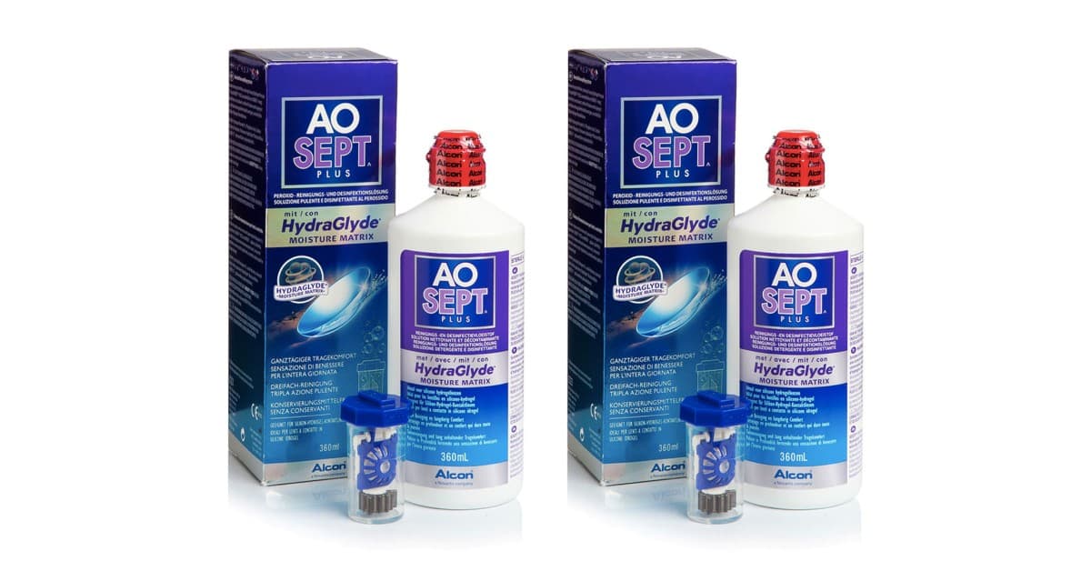 Aosept Plus Mit Hydraglyde 2 X 360 Ml Mit Behälter