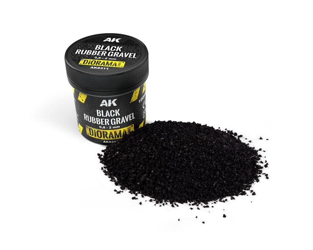 Black Rubber Gravel 0,8-2mm - 100ml
