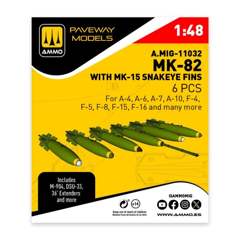 Mk-82 With Mk-15 Snakeye Fin (6 Pcs)