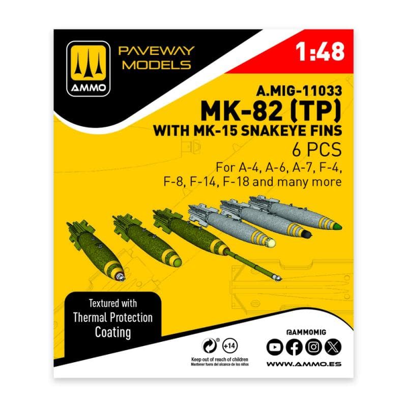 Mk-82 With Thermal Protection And Mk-15 Snakeye Fin (6 Pcs)