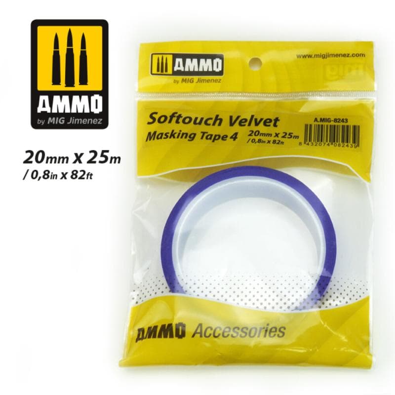 Softouch Velvet Masking Tape 4 (20mm X 25m)Â