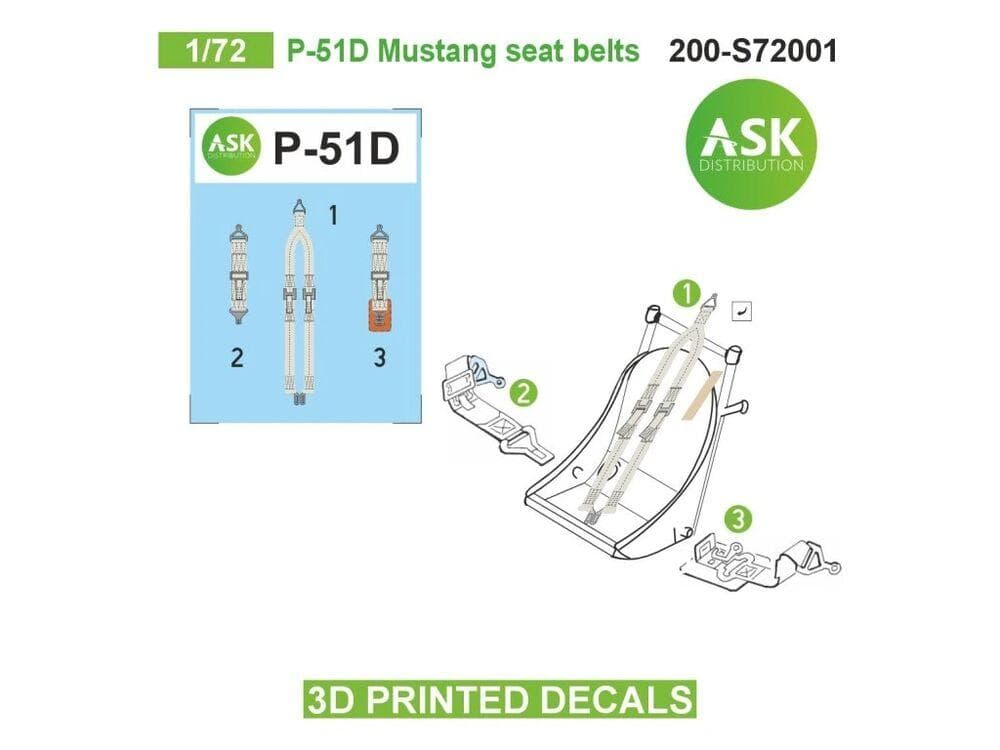 P-51d Mustang Seat Belts - 3d Printed Decals
