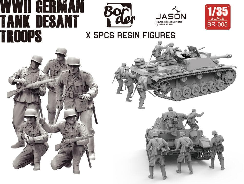 Wwii German Tank Troops (5 Pcs. Resin Figures)