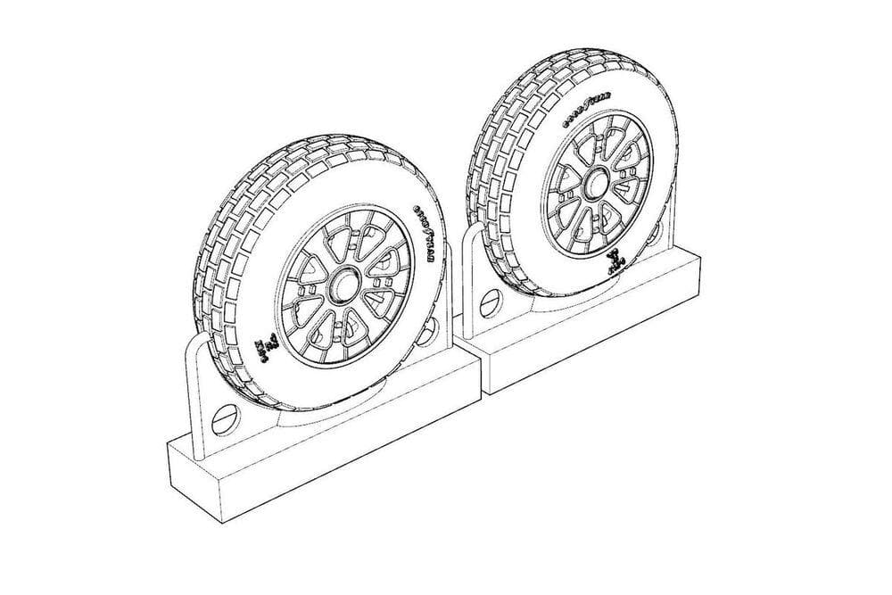 F4u Corsair Block Thread Wheels Set