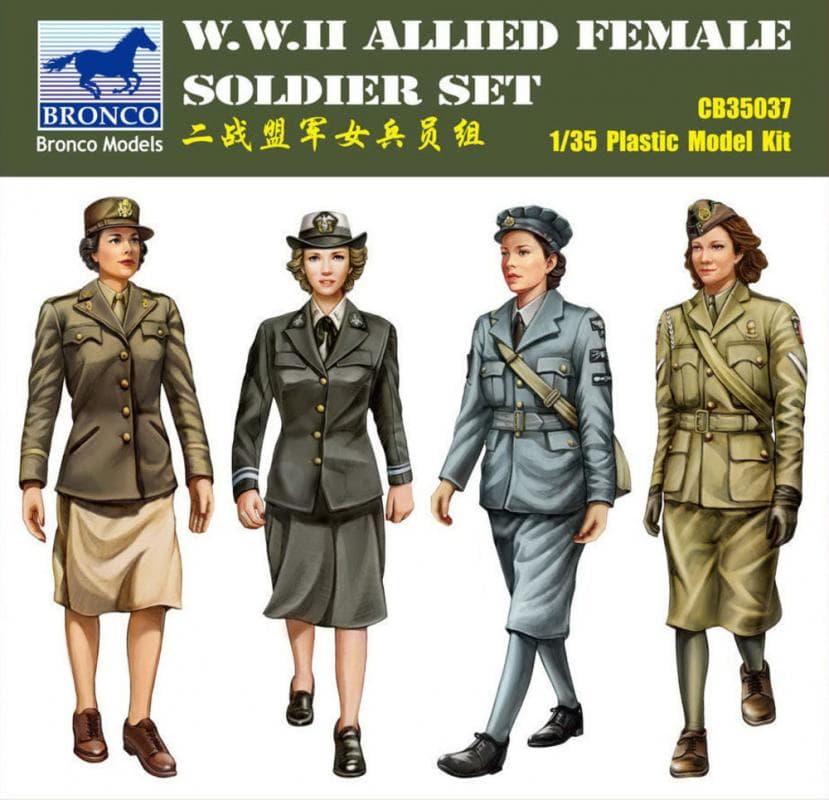 Ww Ii Allied Female Soldier Set(4 Fig.)