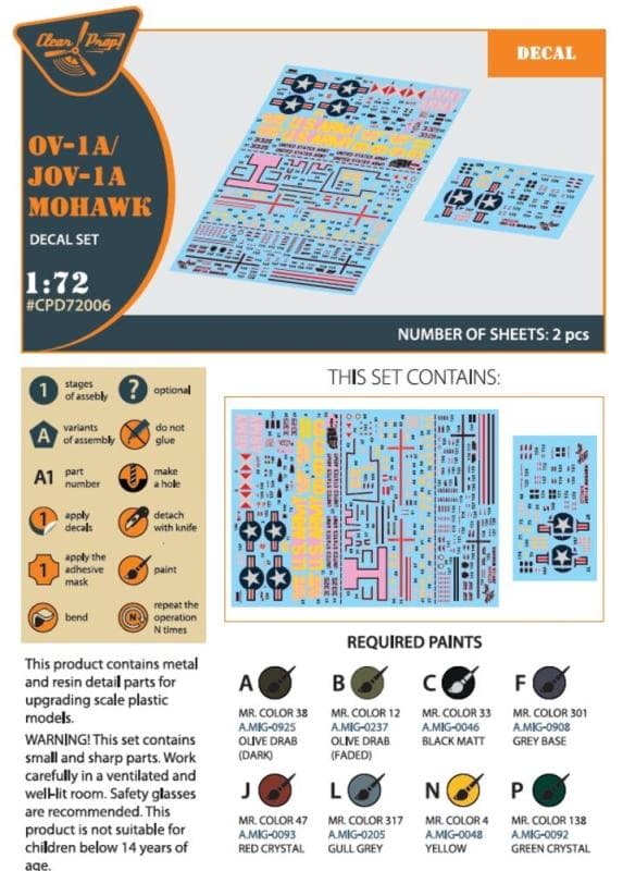 Ov-1 A/Jov-1a Mohawk - Decal Set