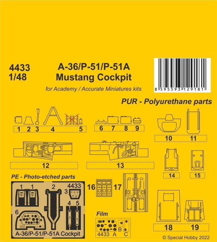 Mustang A-36/P-51/P-51a - Cockpit