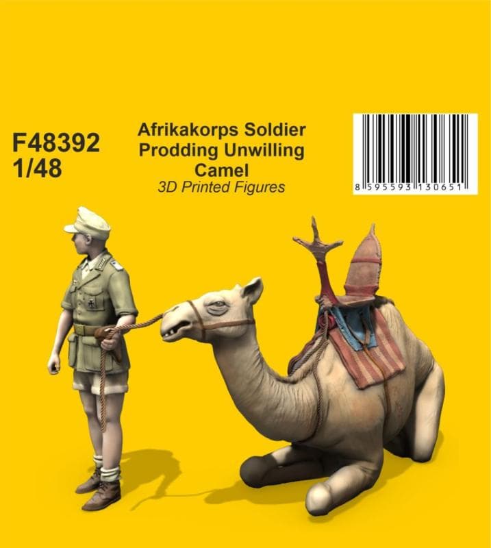 Afrikakorps Soldier Prodding Unwilling Camel