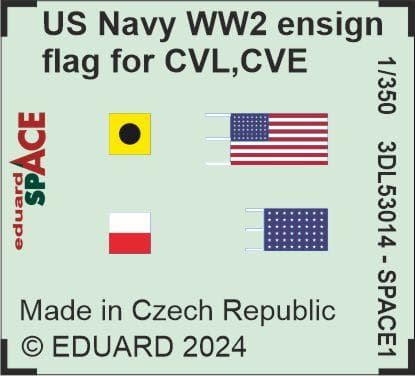 Us Navy Ww2 Ensign Flag For Cvl, Cve, Cl & Dd - Space