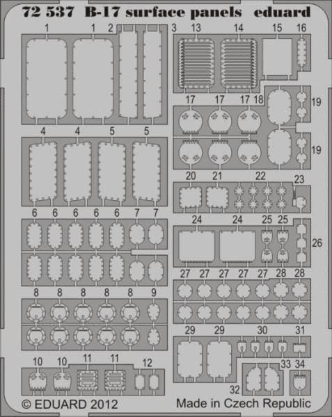 B-17 Surface Panels S.A. For Revell