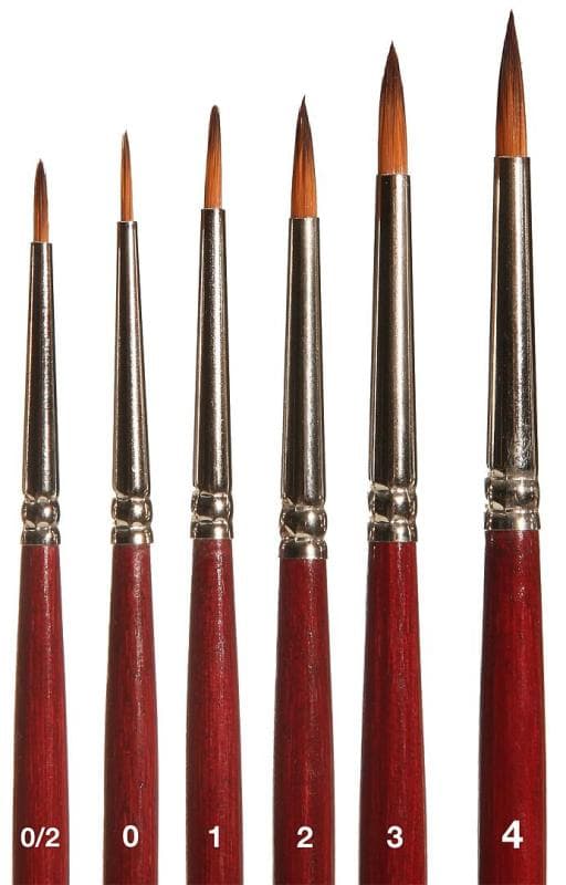 Pinsel-Set, Rundpinsel Mit Brauner Spitze