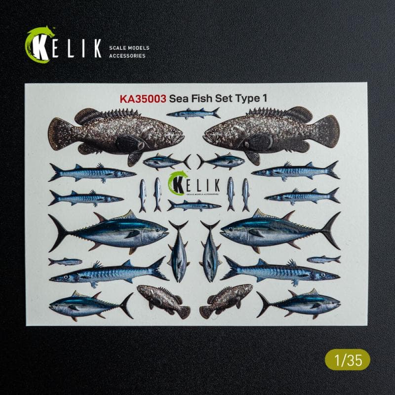Sea Fish Set Type 1 - 3d-Decals For Dioramas