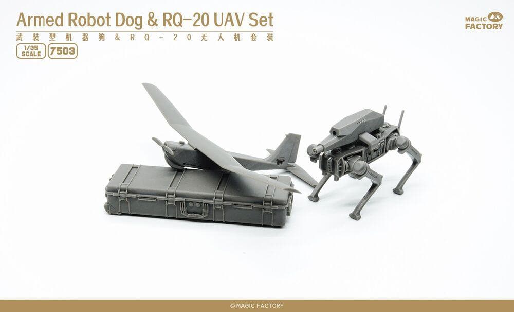 Armed Robot Dog & Rq-20 Uav Set