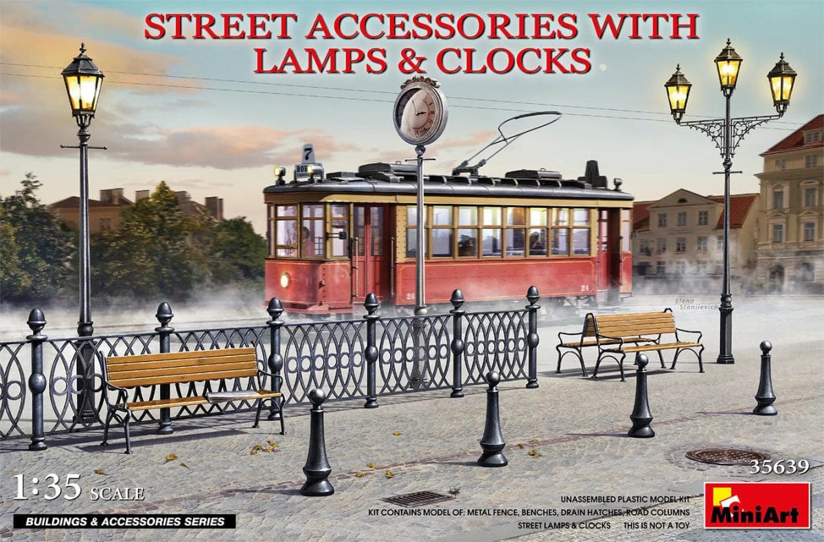 Street Accessories With Lamp & Clocks