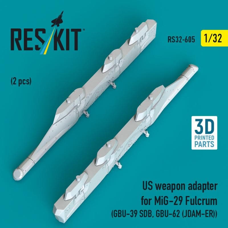 Us Weapon Adapter For Mig-29 Fulcrum (2 Pcs) (Gbu-39 Sdb, Gbu-62 (Jdam-Er)) (3d Printed)
