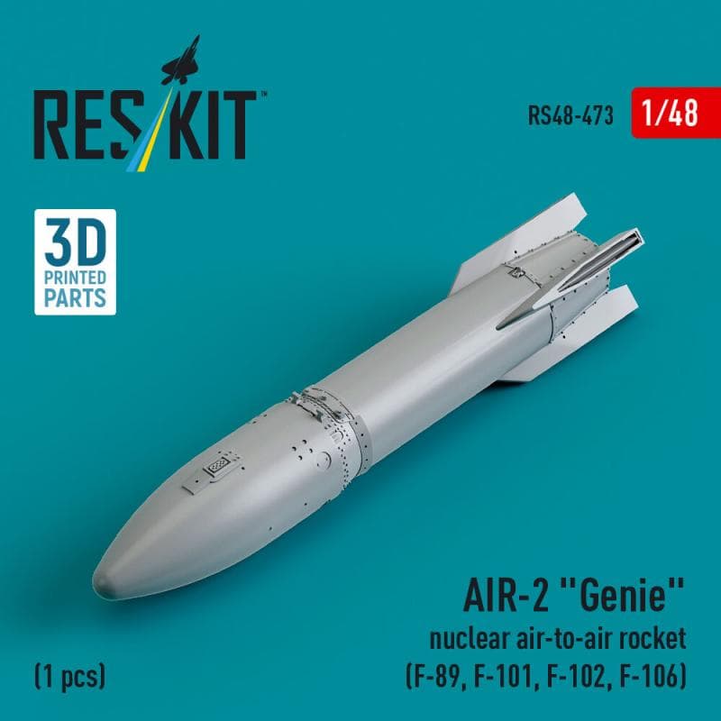 Air-2 Genie Nuclear Air-To-Air Rocket (1 Pcs) (F-89, F-101, F-102, F-106) (3d Printed)