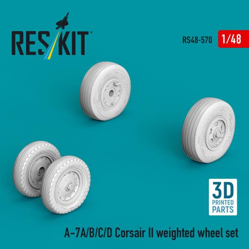 A-7a/B/C/D Corsair Ii - Weighted Wheel Set (3d Printed)