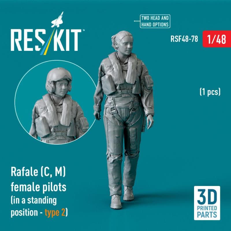 Rafale (C, M) - Female Pilot (In A Standing Position - Type 2) (1 Pcs) (3d Printed)