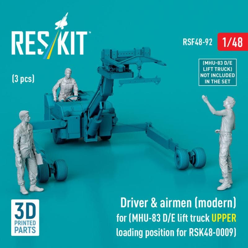Driver & Airmen (Modern) (3 Pcs) (Mhu-83 D/E Lift Truck Upper Loading Position For Rsk48-0009) (3d Printed)