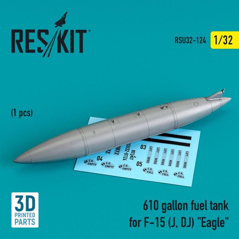 610 Gallon Fuel Tank For F-15 (J, Dj) Eagle (1 Pcs) (3d Printed)