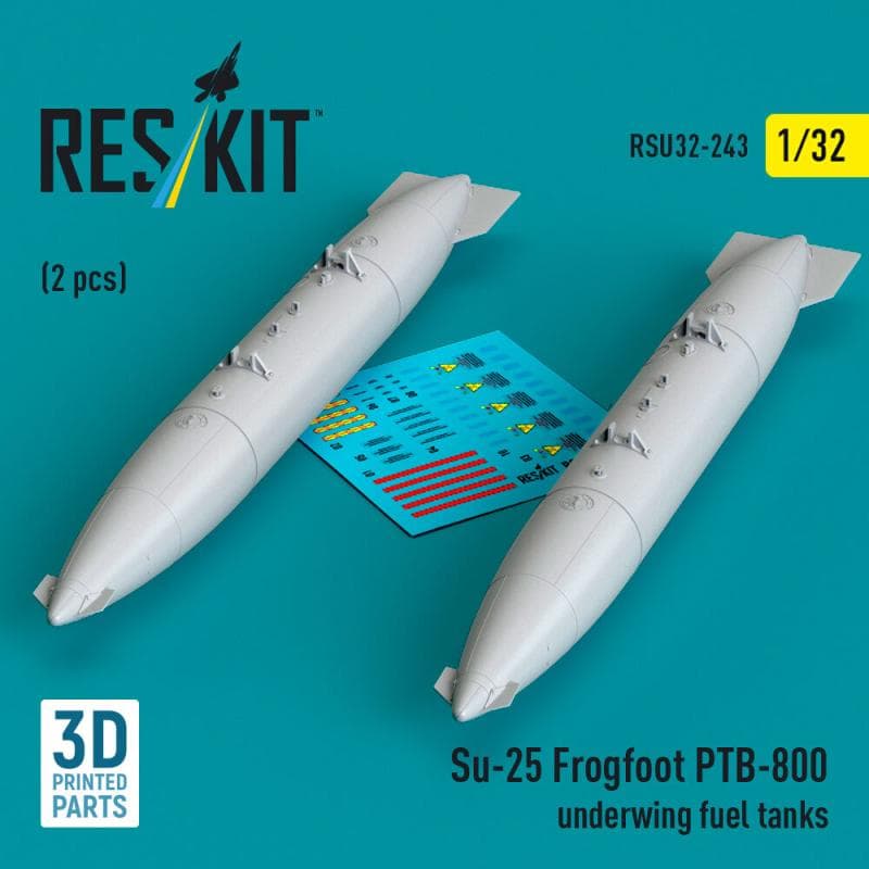 Su-25 Frogfoot Ptb-800 Underwing Fuel Tanks (2 Pcs) (3d Printed)