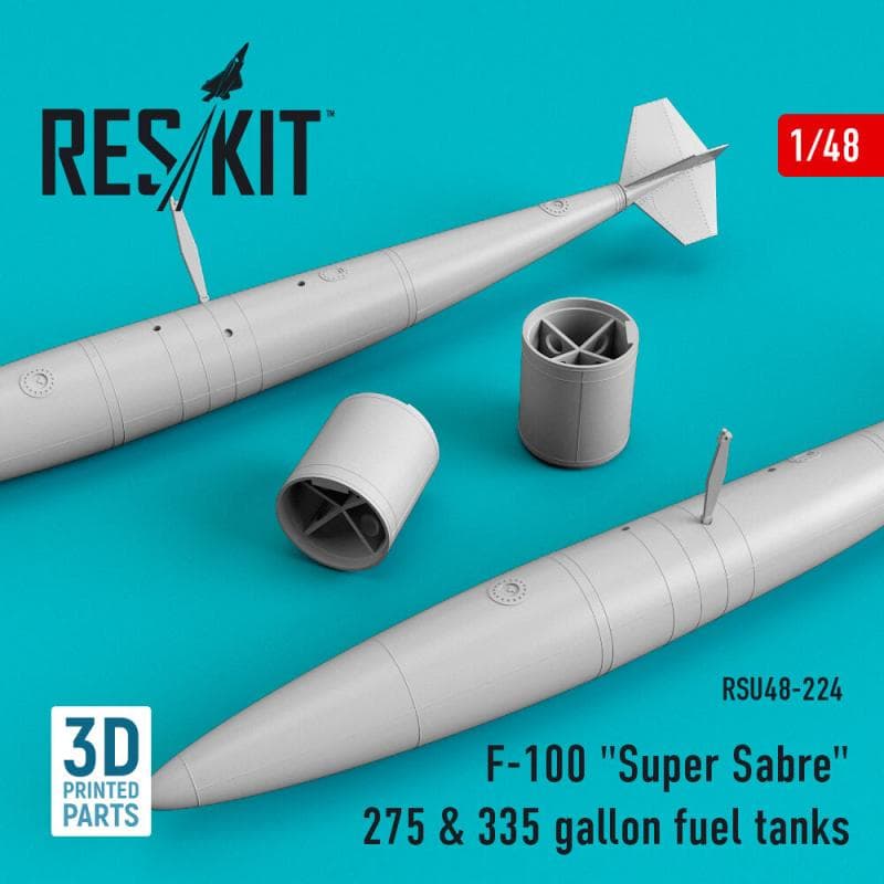 F-100 Super Sabre 275 & 335 Gallon Fuel Tanks (3d Printed)