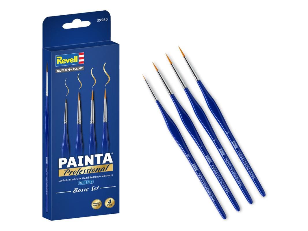 Painta Professional Brushes: Basic Set Synthetische Pinsel, Größe 00, 1, 2, 3