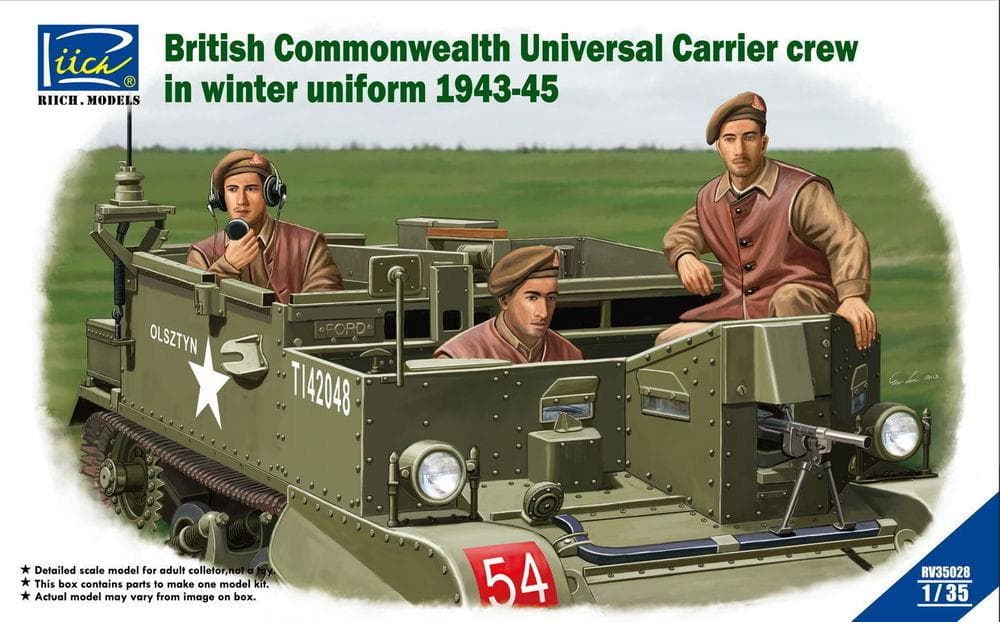 British Commenwealth Universal Carrier Crew In Winter Uniform 1943-45