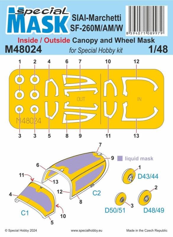 Siai-Marchetti Sf-260m/Am/W - Inside / Outside Mask