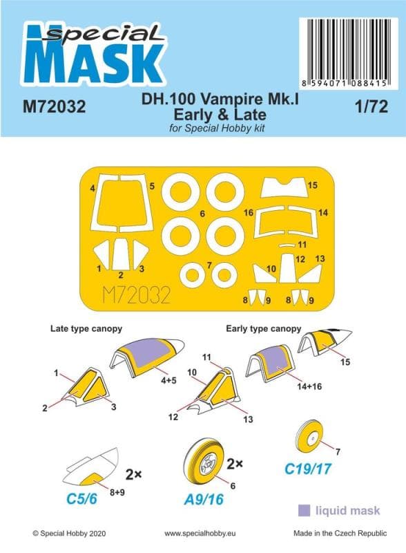 Dh.100 Vampire Mk.I Early & Late - Mask