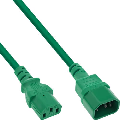 Inline® Kaltgeräteverlängerung, C13 Auf C14, Grün, 0,75m