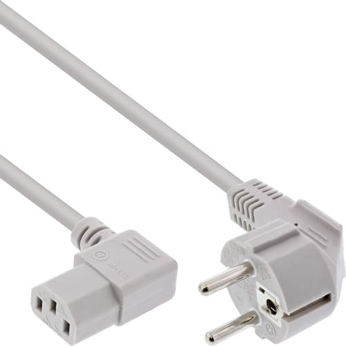 Inline® Netzkabel, Schutzkontakt Gew. Auf Kaltgerätest. C13 Rechts Gew. Gr. 1m