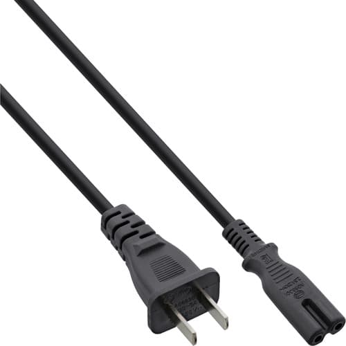 Inline® Netzkabel, Netzstecker China Auf Euro 8 C7 Stecker, Schwarz, 1,8m