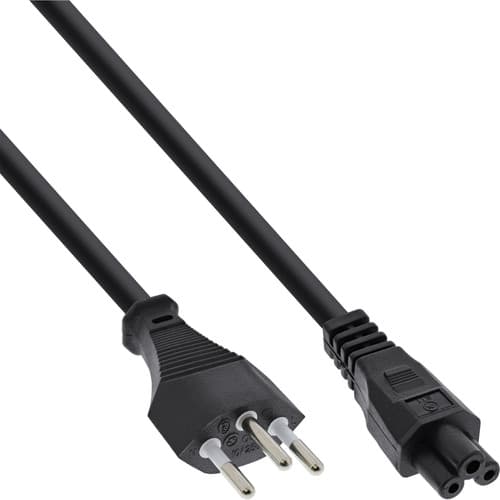 Inline® Netzkabel Für Notebook, Schweiz, 3pol Kupplung, 2m