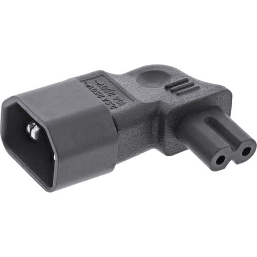 Inline® Netzadapter Iec 60320 C14 / C7, L/R Gewinkelt, 3pol Kaltgeräte Zu 2pol
